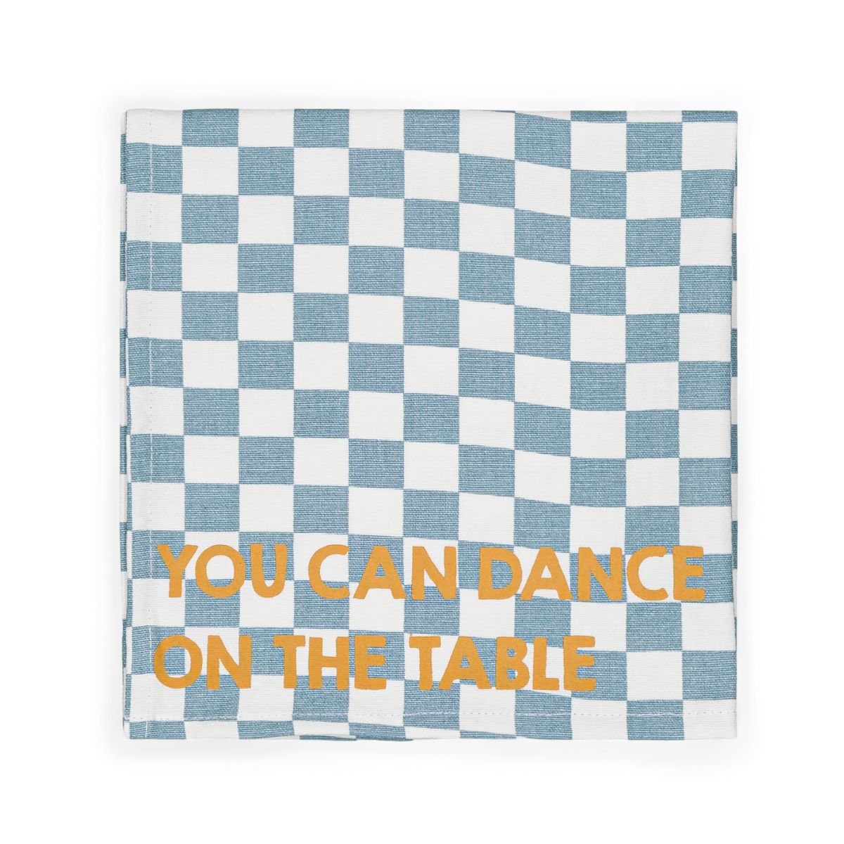 Pack of 2 napkins - Josephine Checkerboard Blue You can dance on the table mustard