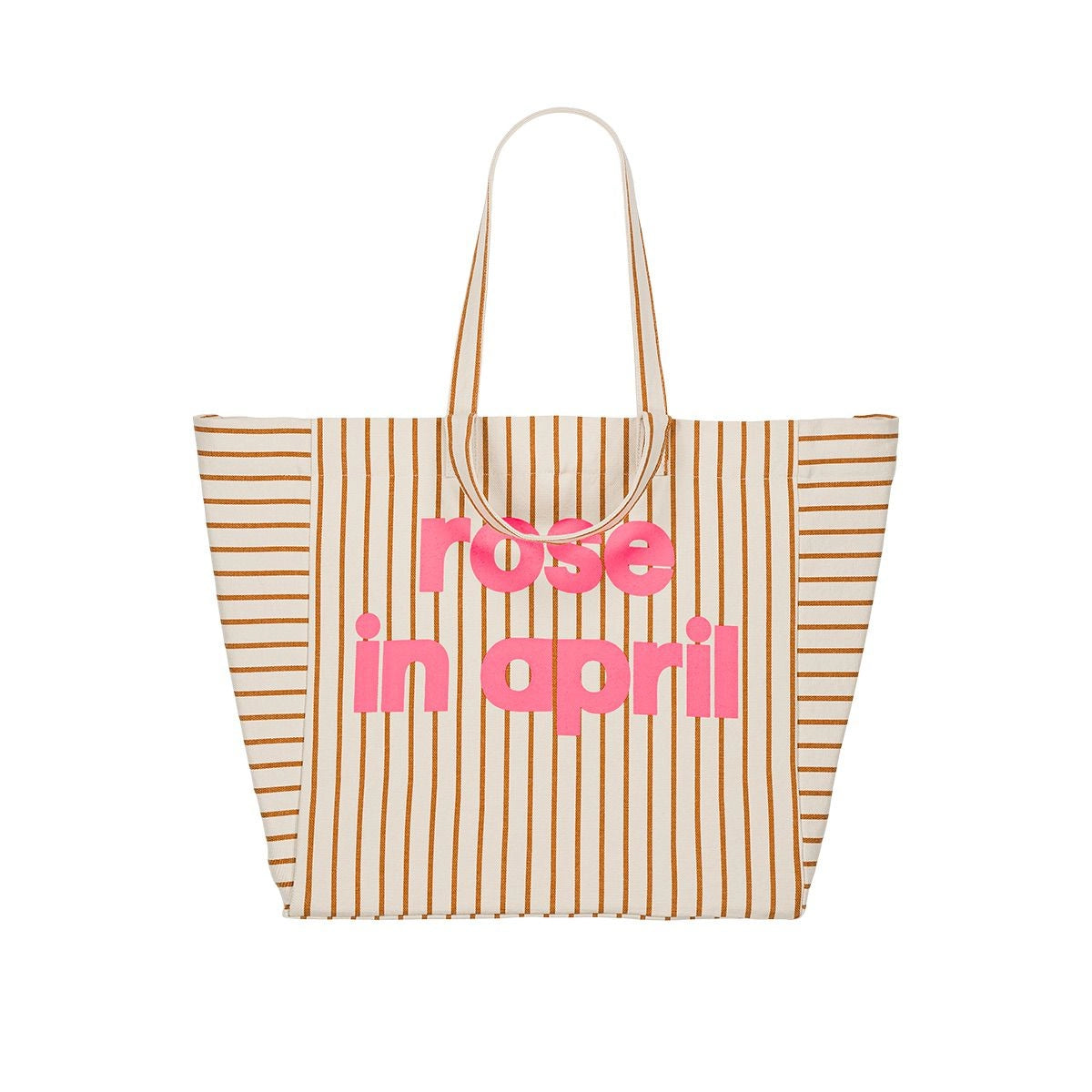 Tote bag - Elisa Tennis stripes Pecan / Greige - Limited edition