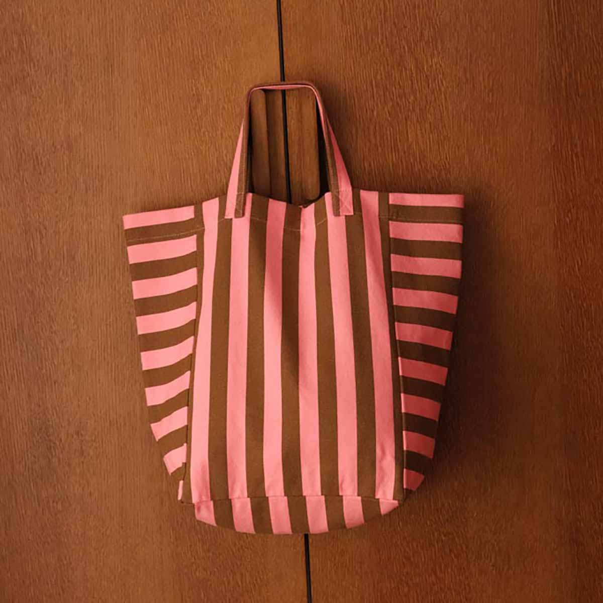 Tote bag - Elisabeth Funky pink / Olive Stripes