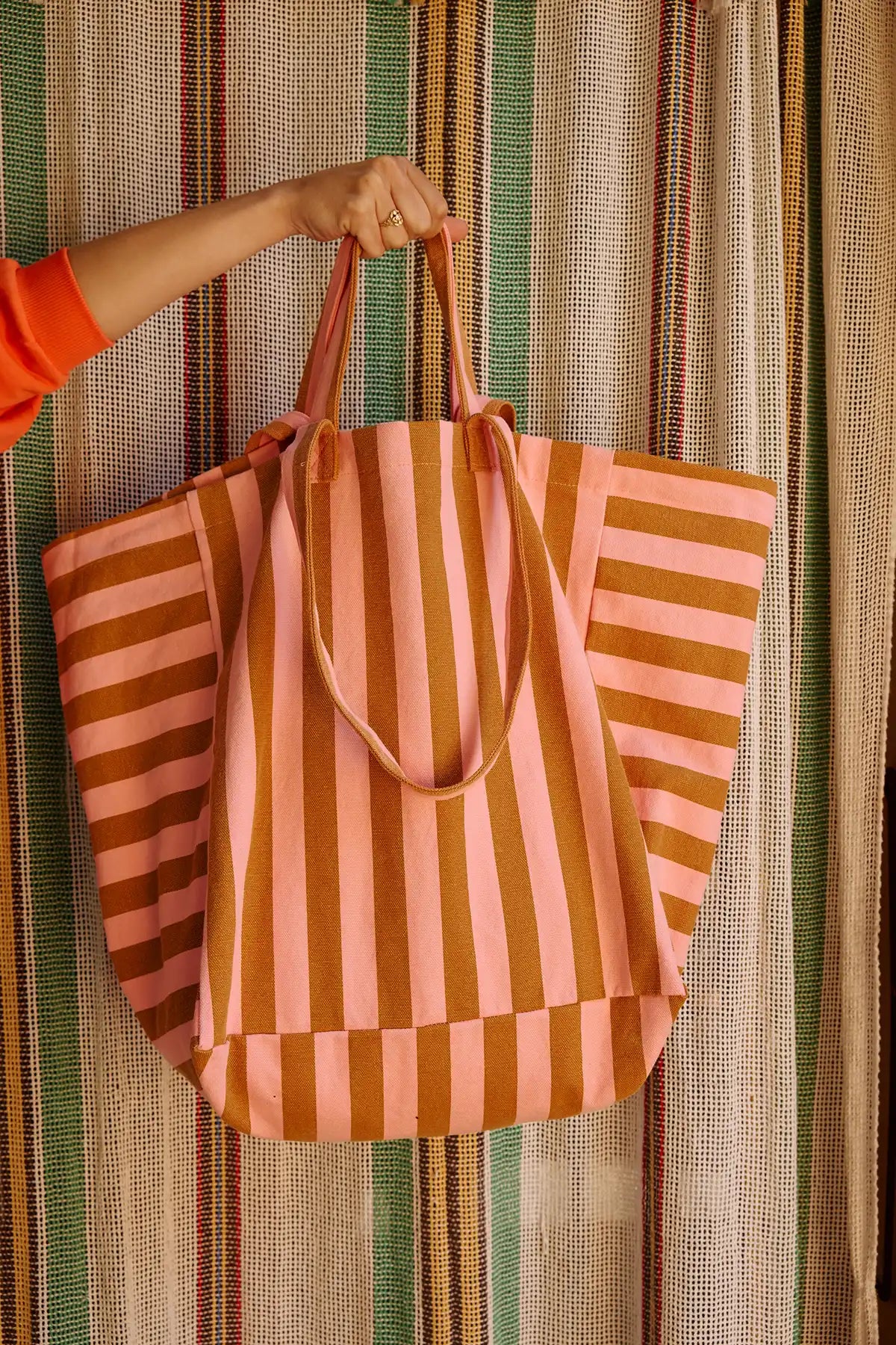 Tote bag - Elisa Caramel / Strawberry Stripes