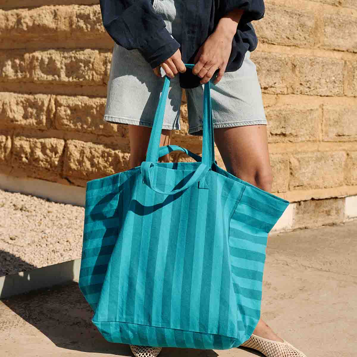 Tote bag - Elisa Tahitian / Turquoise Stripes