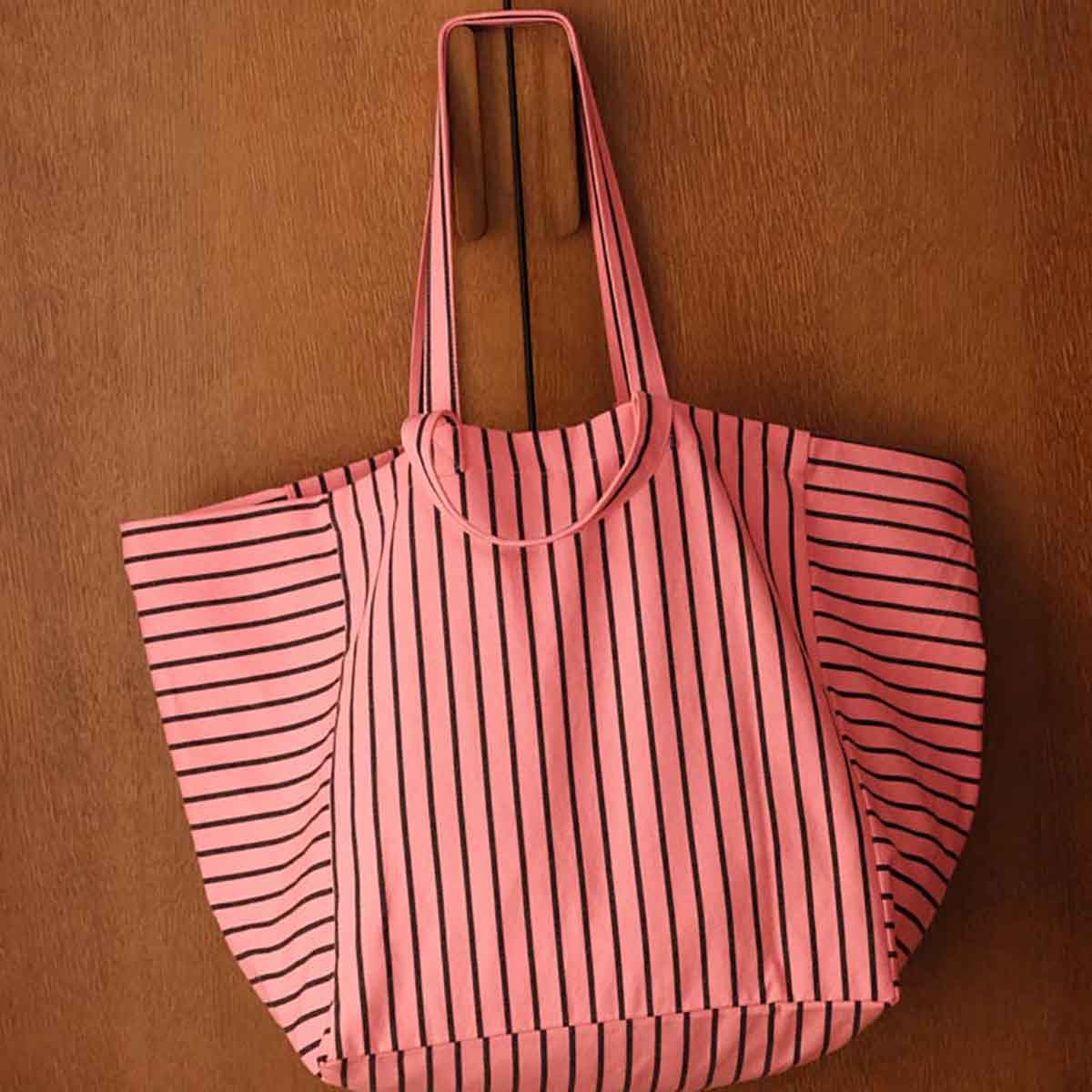 Sac cabas - Elisa Rayures Tennis Funky pink