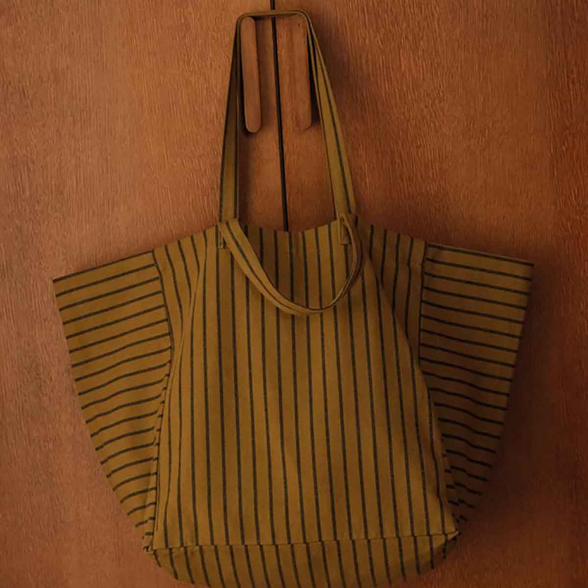 Sac cabas - Elisa Rayures Tennis Olive