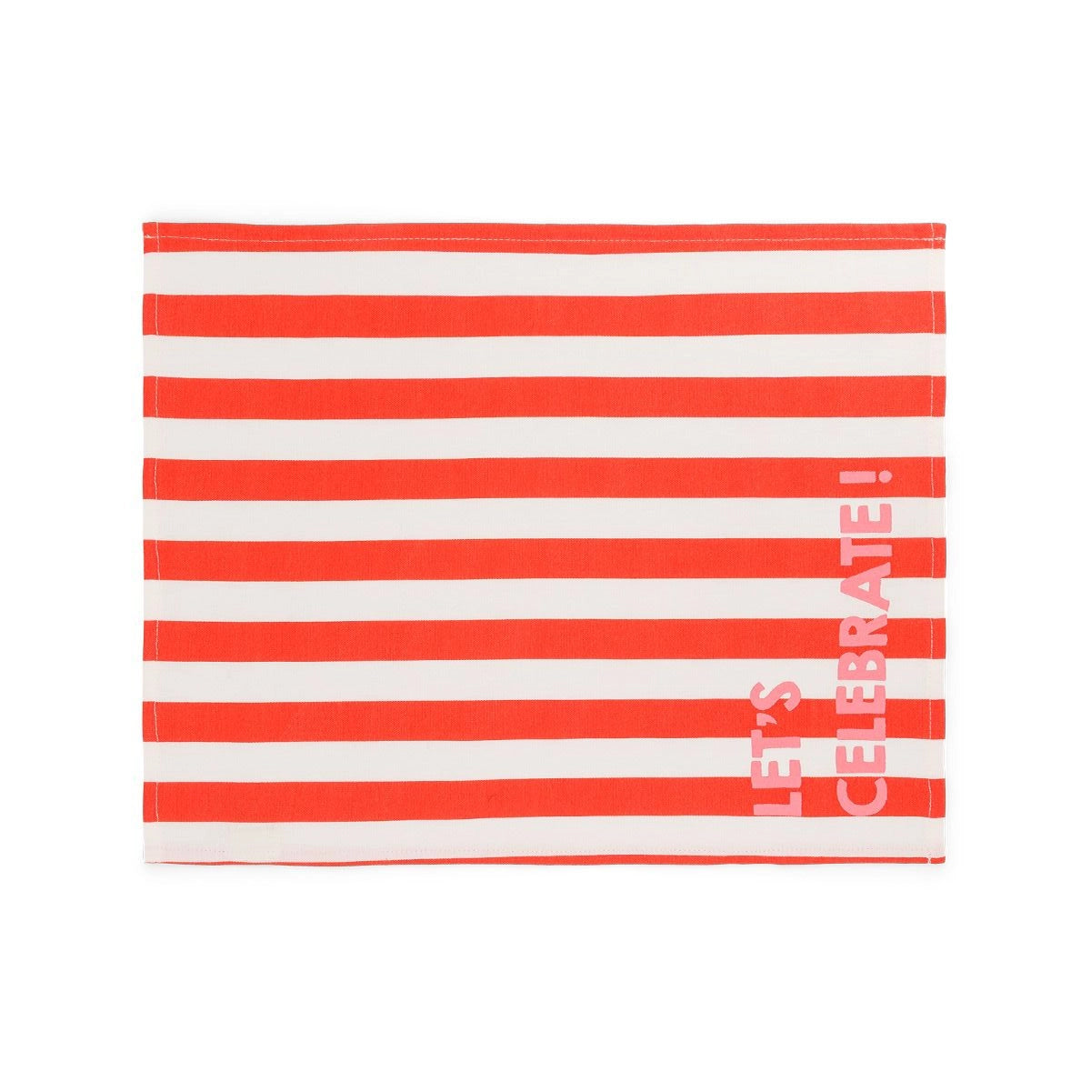 Pack of 2 placemats - Jeannette Stripes Cerise Let's celebrate