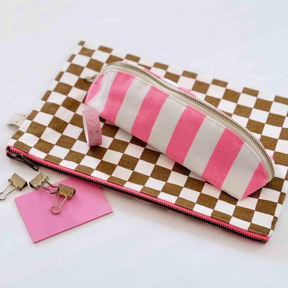 Trousse - Gaston Rayures Rose fluo