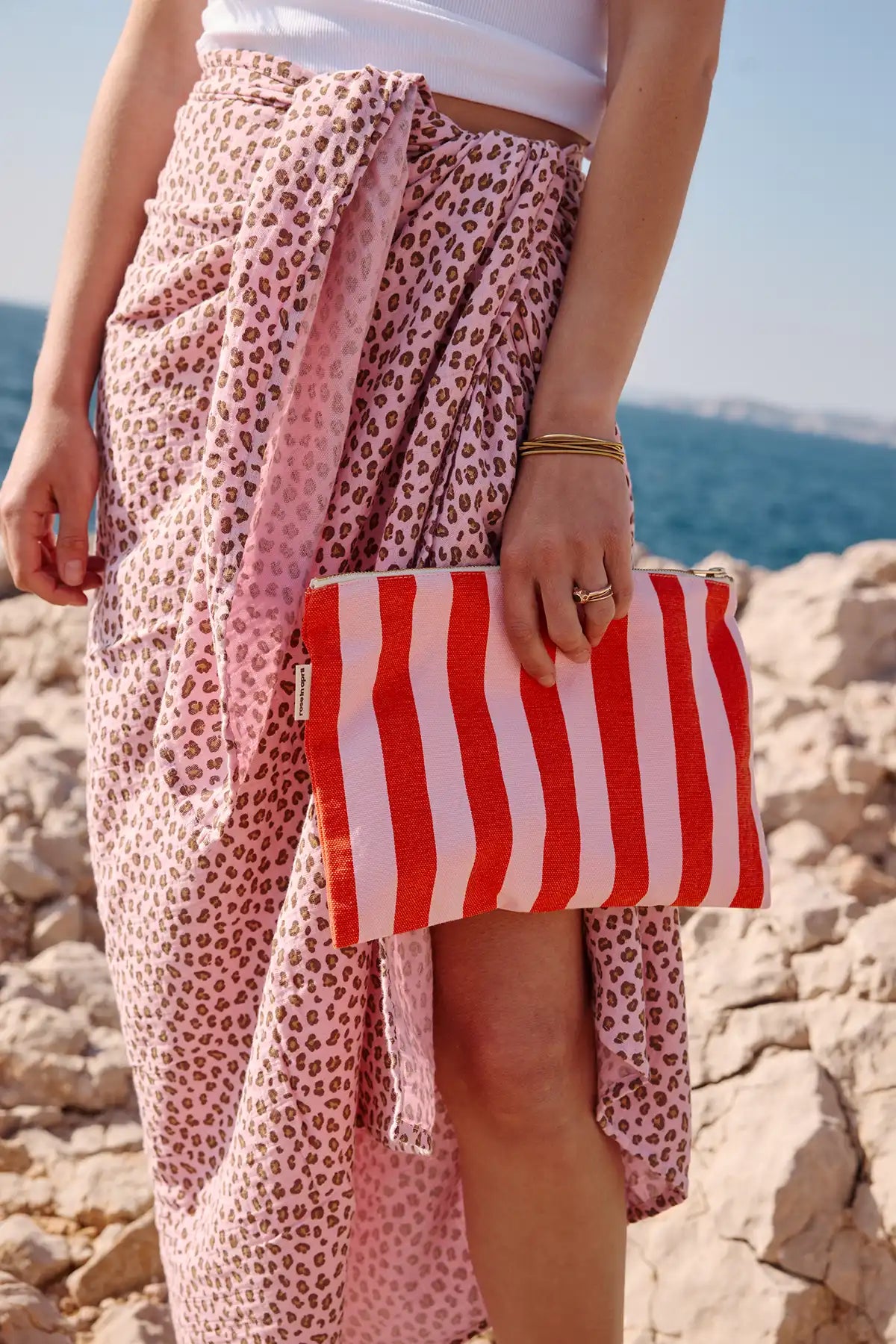 Pochette - Lili Rayures Candy pink / Rouge