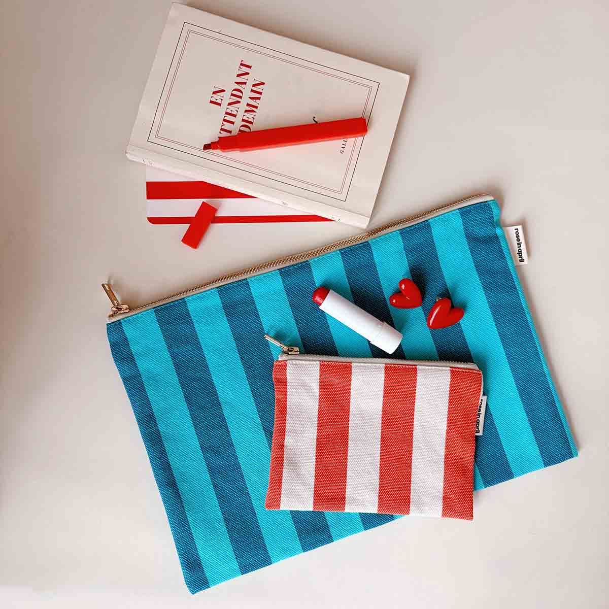 Purse - Marie Greige / Tomato Stripes