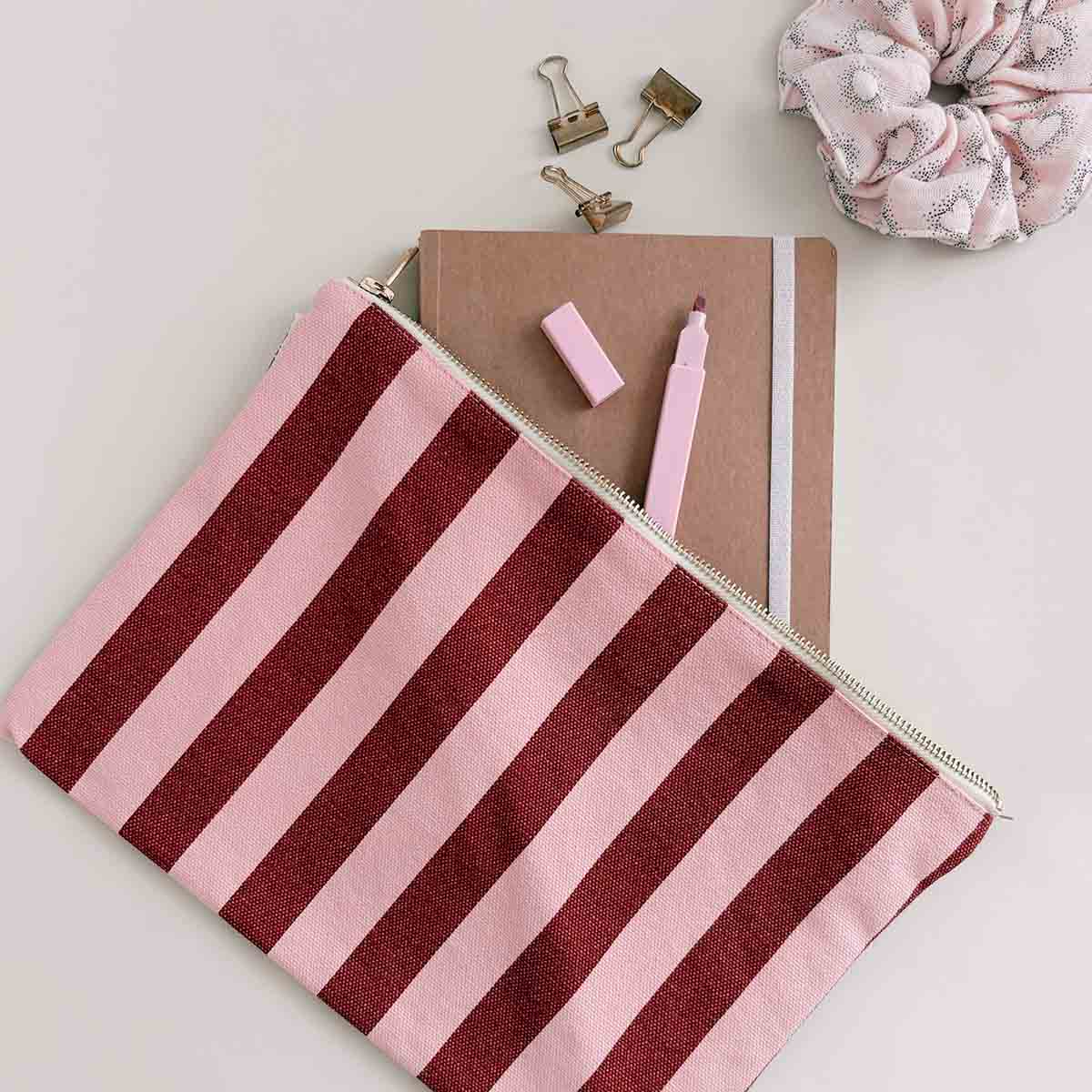 Pochette - Lili Rayures Brick / Chamallow