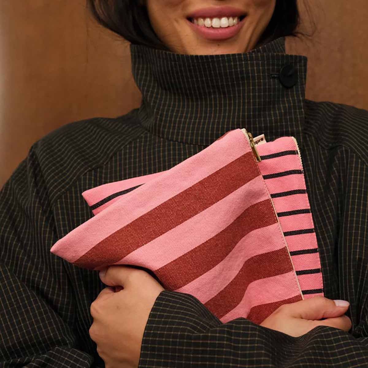 Pochette - Lili Rayures Tennis Funky pink