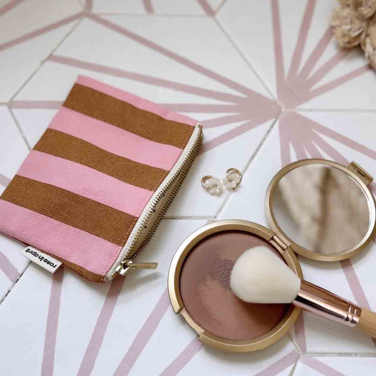 Porte-monnaie - Marie Rayures Caramel / Strawberry