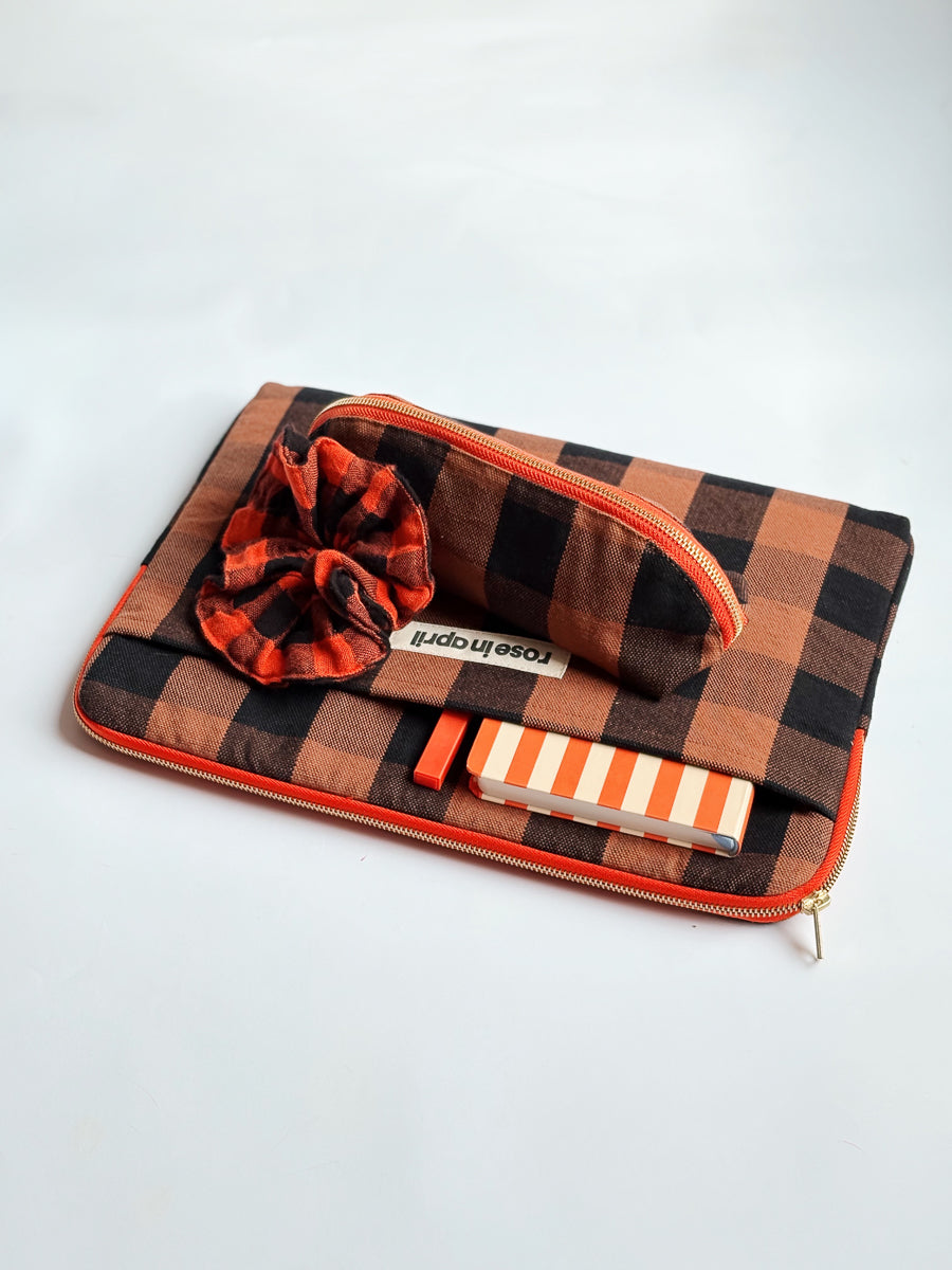 Housse d'ordinateur 13&14" - Octave Big vichy Ginger