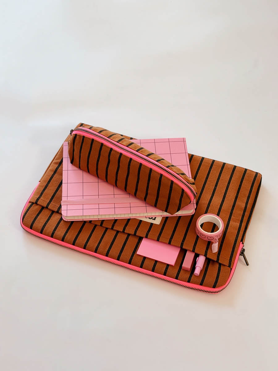 Pencil case - Gaston Tennis stripes Ginger