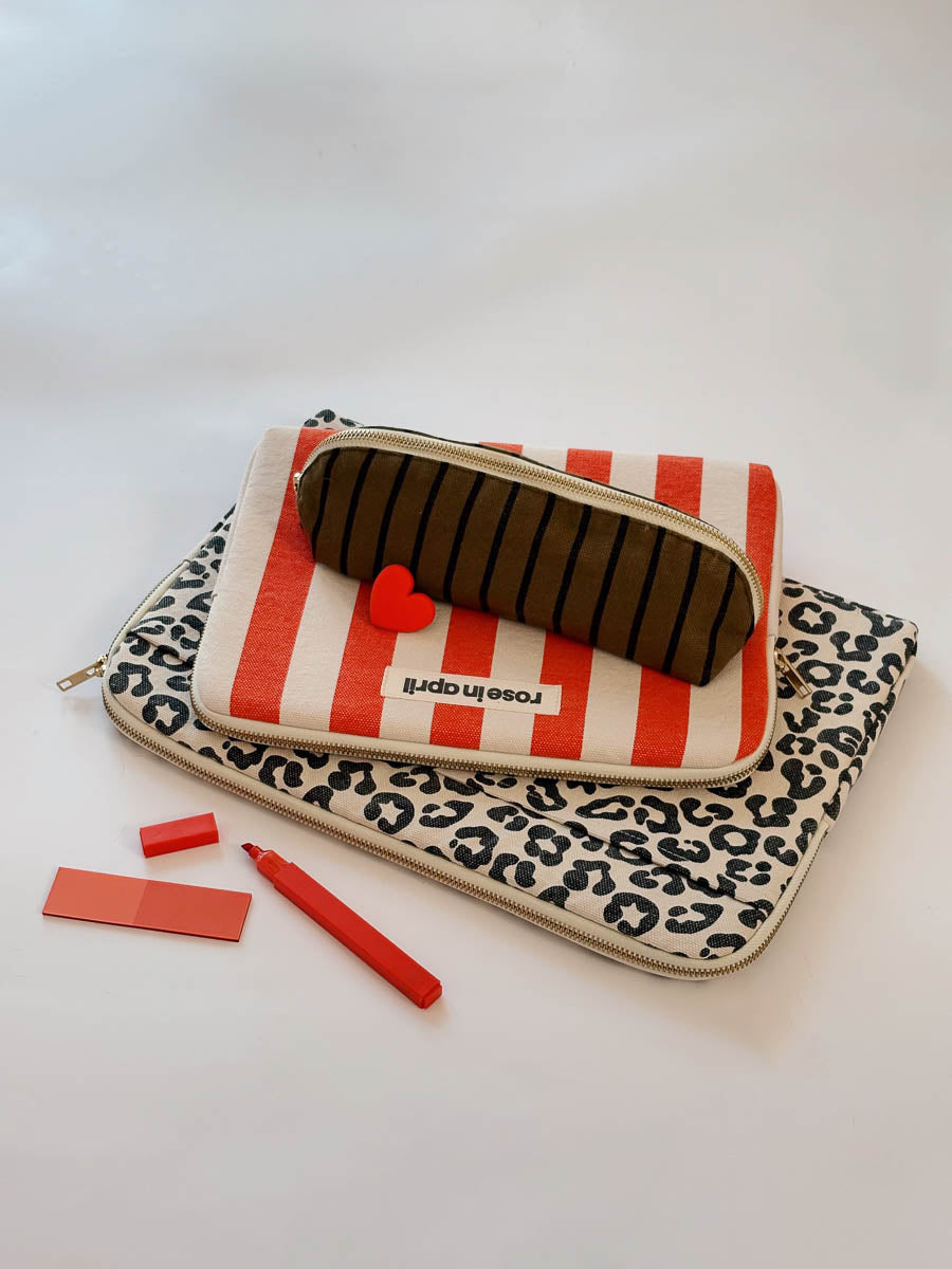 Trousse - Gaston Rayures tennis Olive