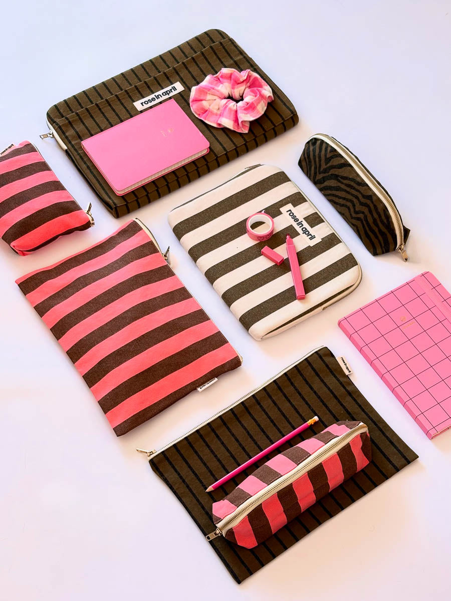 iPad sleeve - Anouk Olive / Natural Stripes