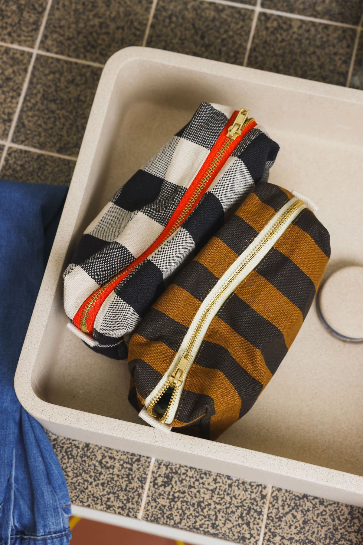 Trousse - Desi Rayures Cumin