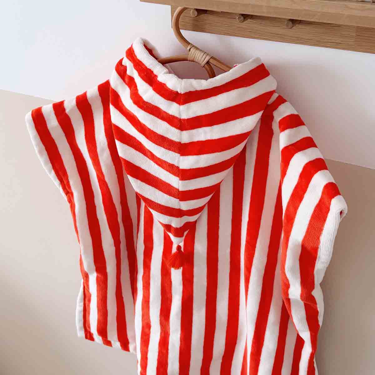 Poncho de bain - Suzon Rayures Rouge