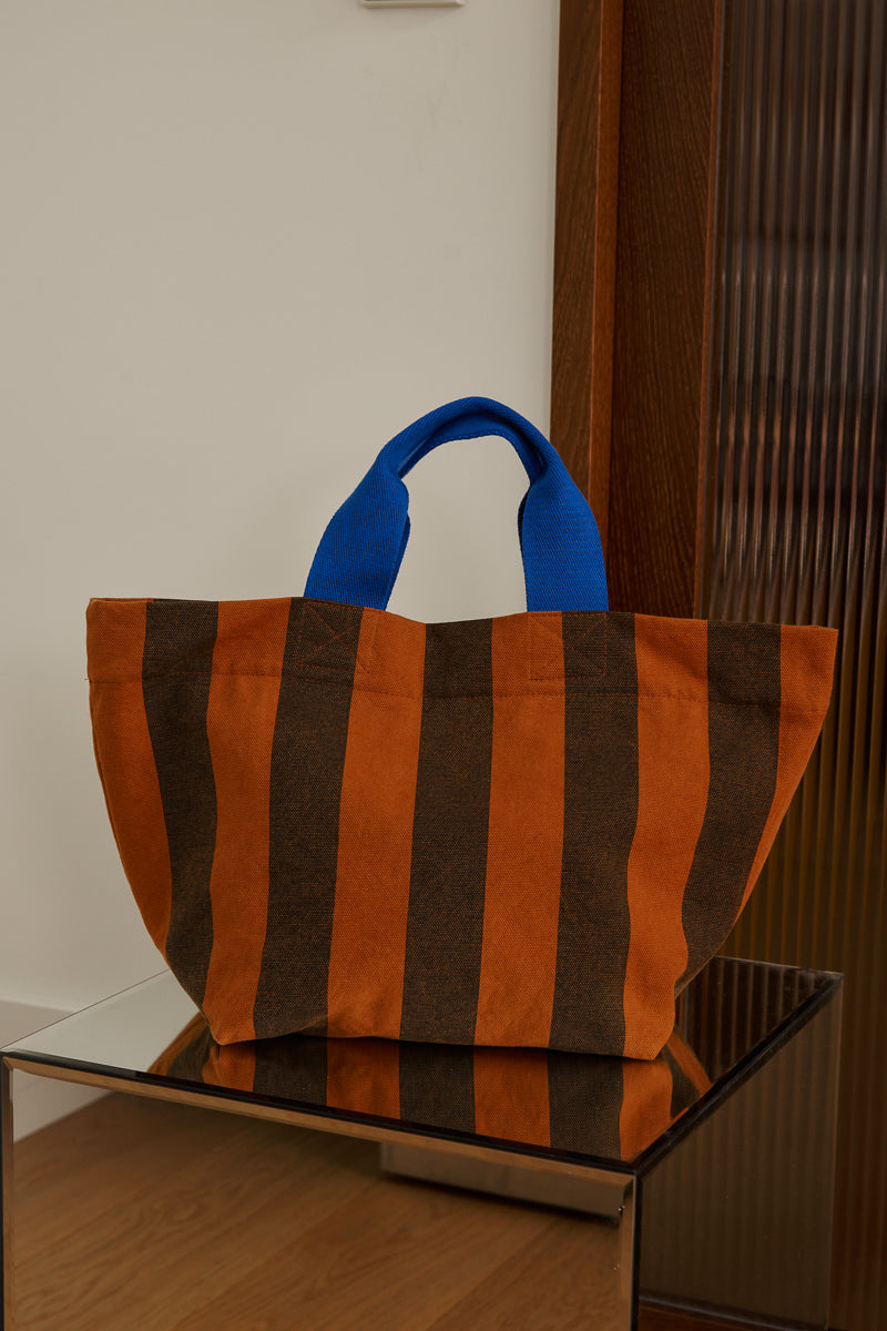 Tote bag - Tina Big stripes Night / Pecan