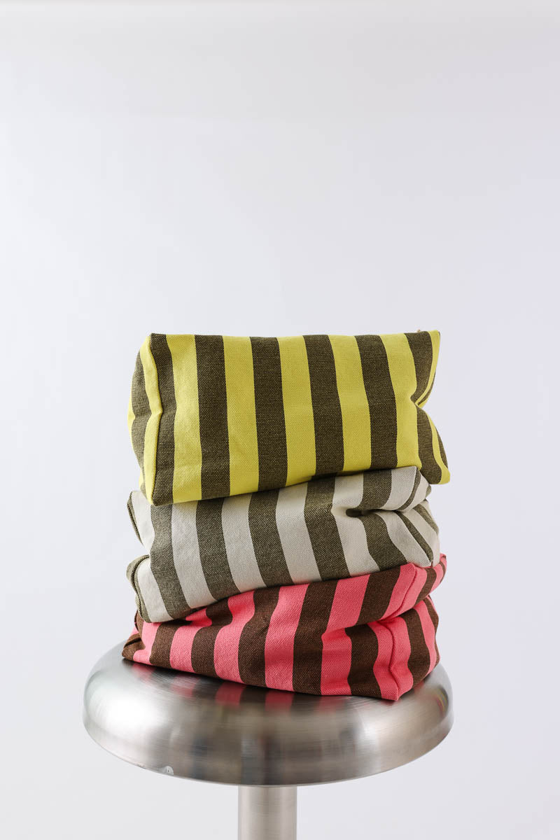 Trousse de toilette - Vic Rayures Olive / Lemon