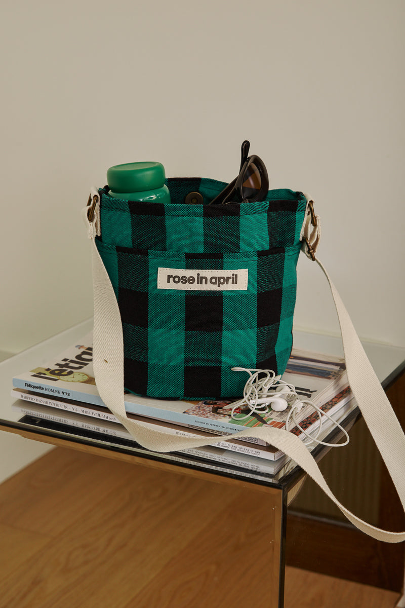 Sac seau - Zazou Big vichy Vert