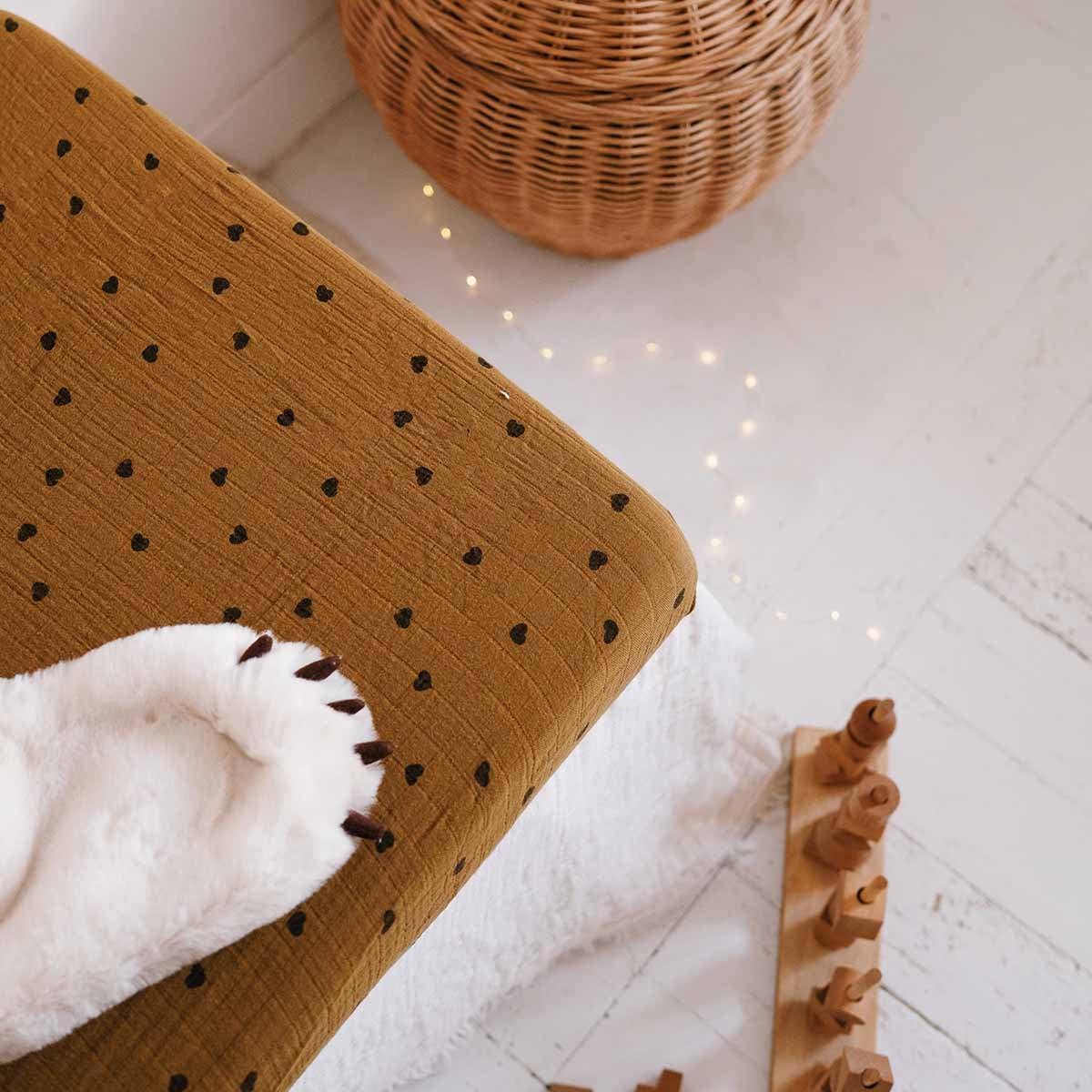 Fitted sheet - Olivia Coeur Cumin