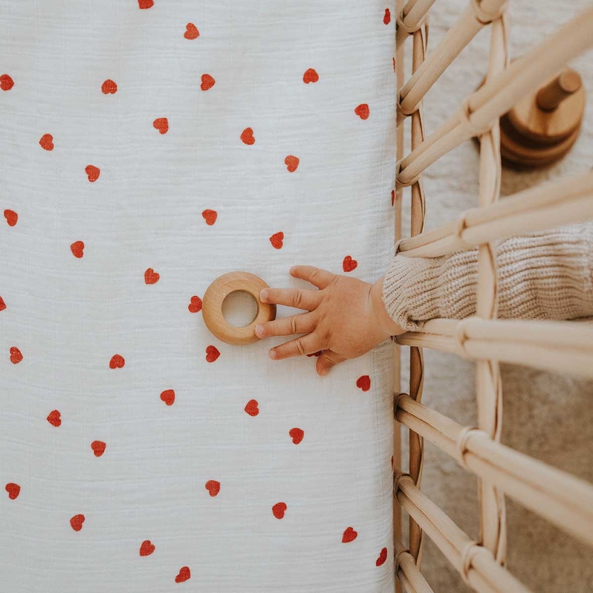 Fitted sheet - Olivia Coeur Rouge