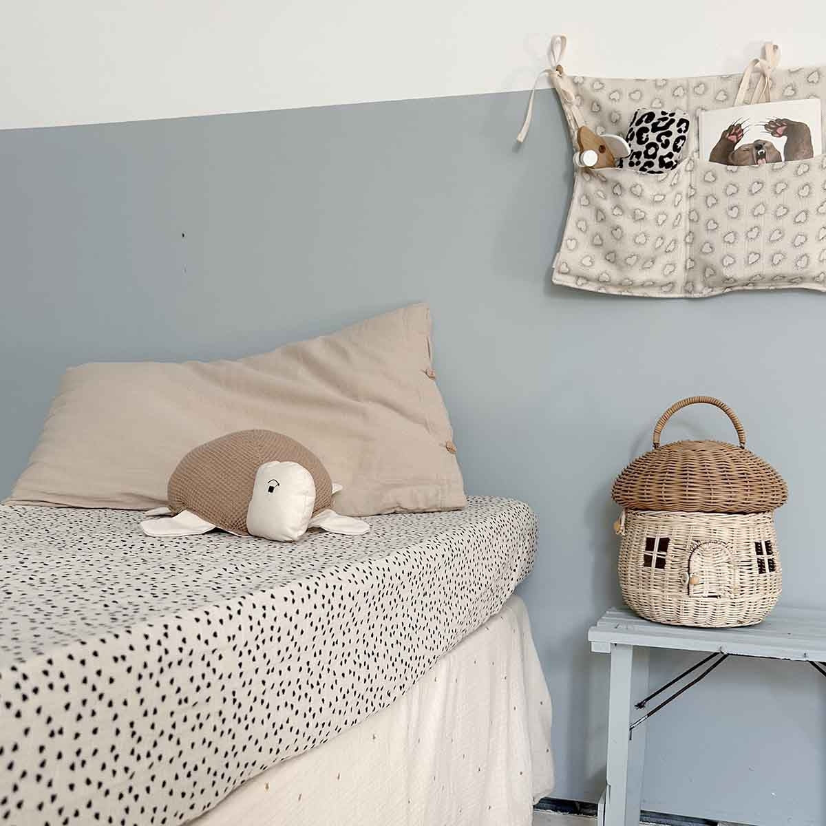 Drap housse - Olivia Mini coeur Noir