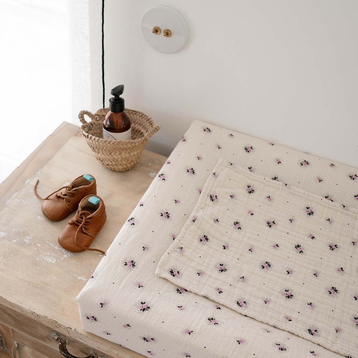 Housse de matelas à langer - Fanny Pomme Lilas