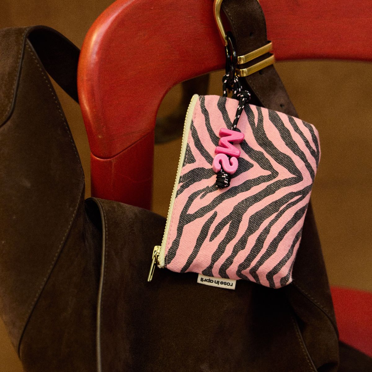 Trousse Zèbre Rose - Marie Starek x Rose in April