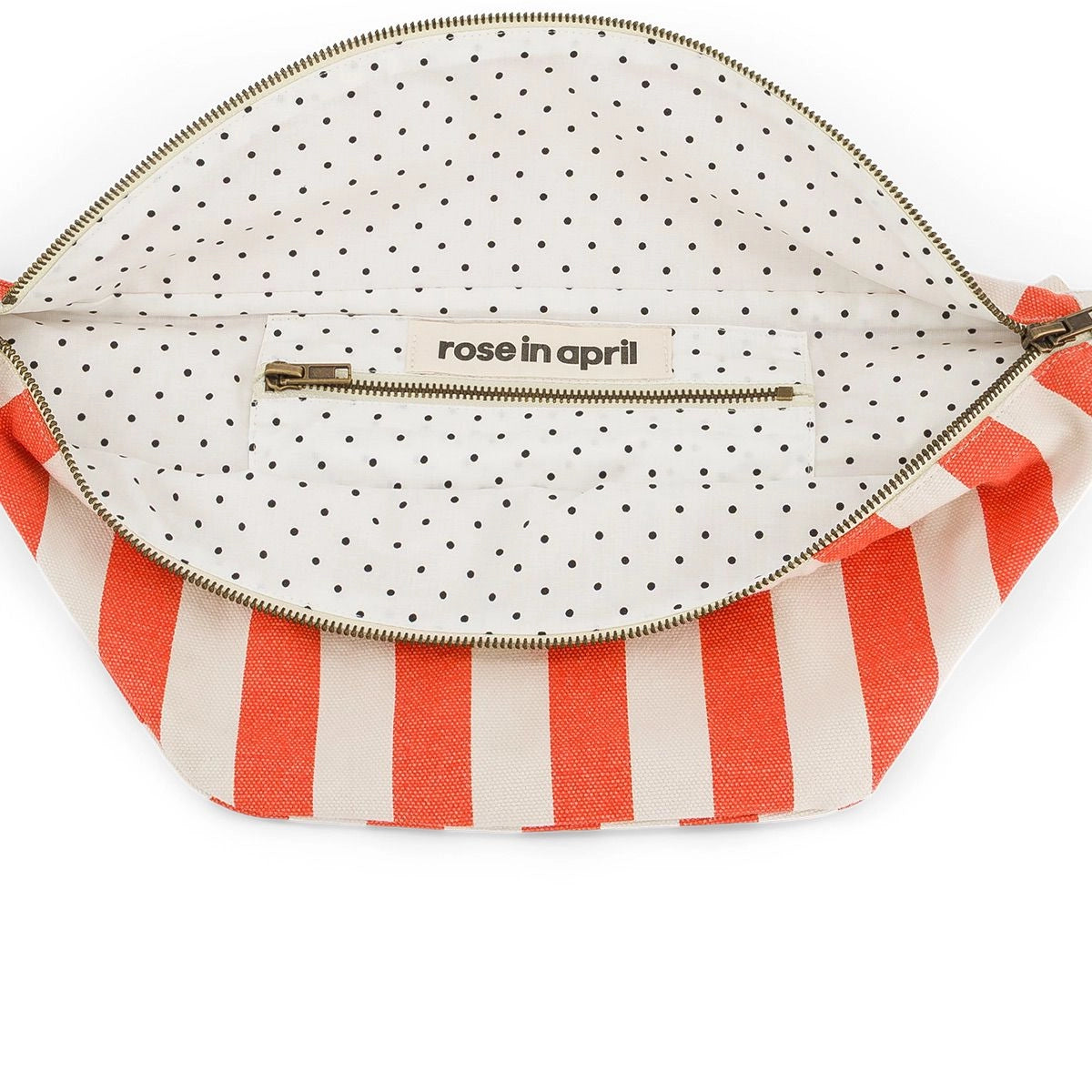 Bum bag - Greige / Red Stripes