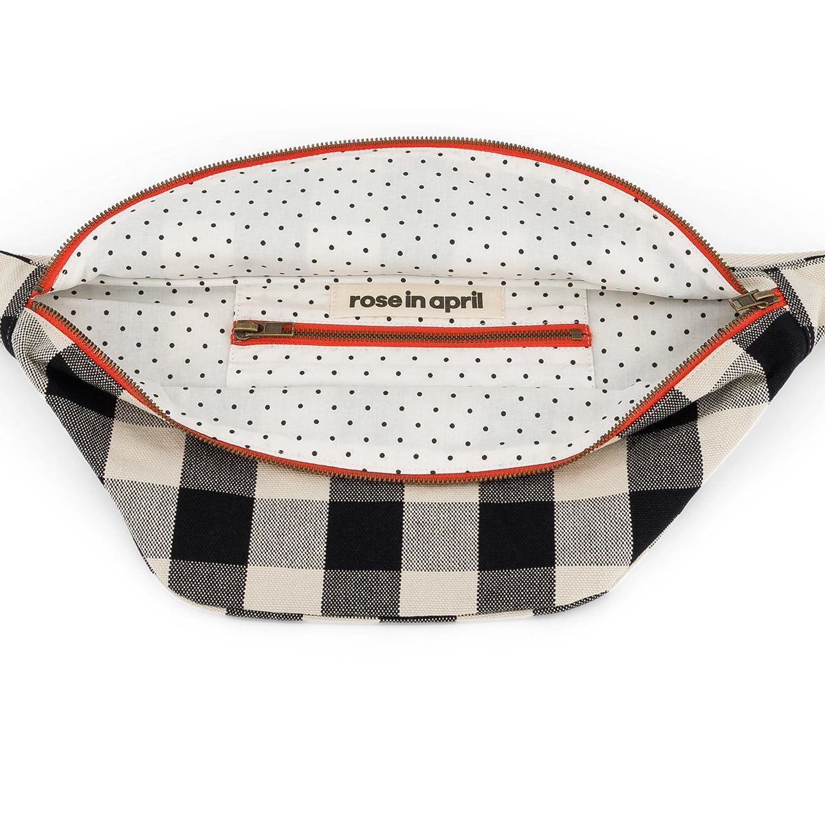 Sac banane - Big vichy Greige