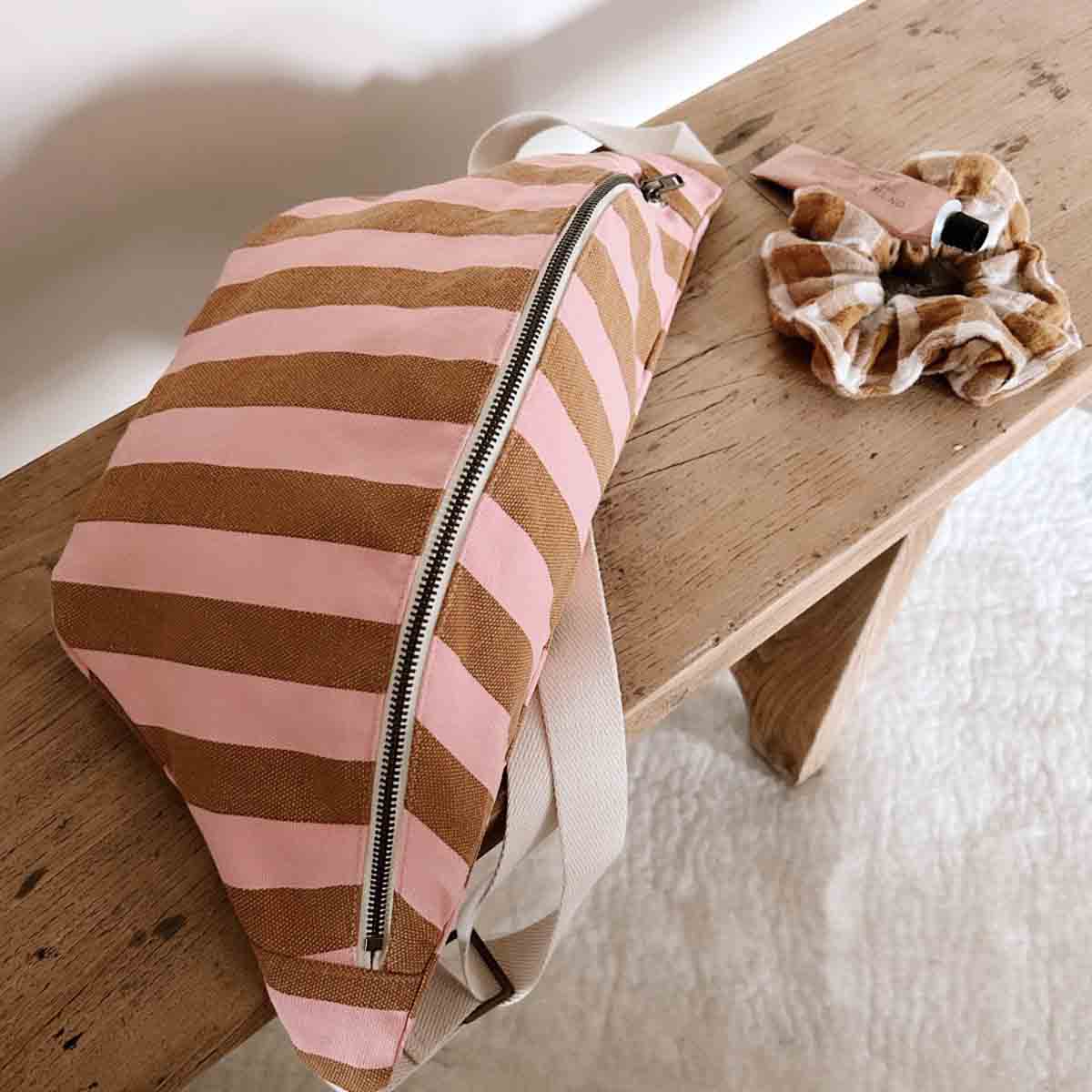 Bum bag - Caramel / Strawberry Stripes