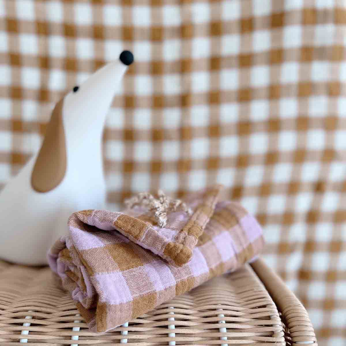 Swaddle - Bianca Gingham Check Lilac / Caramel