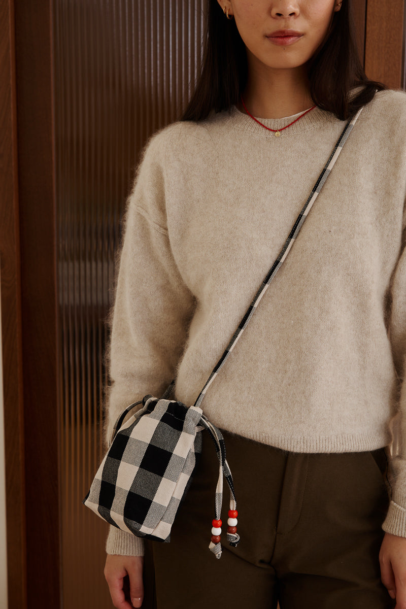 Mini sac - Billie Big vichy Greige