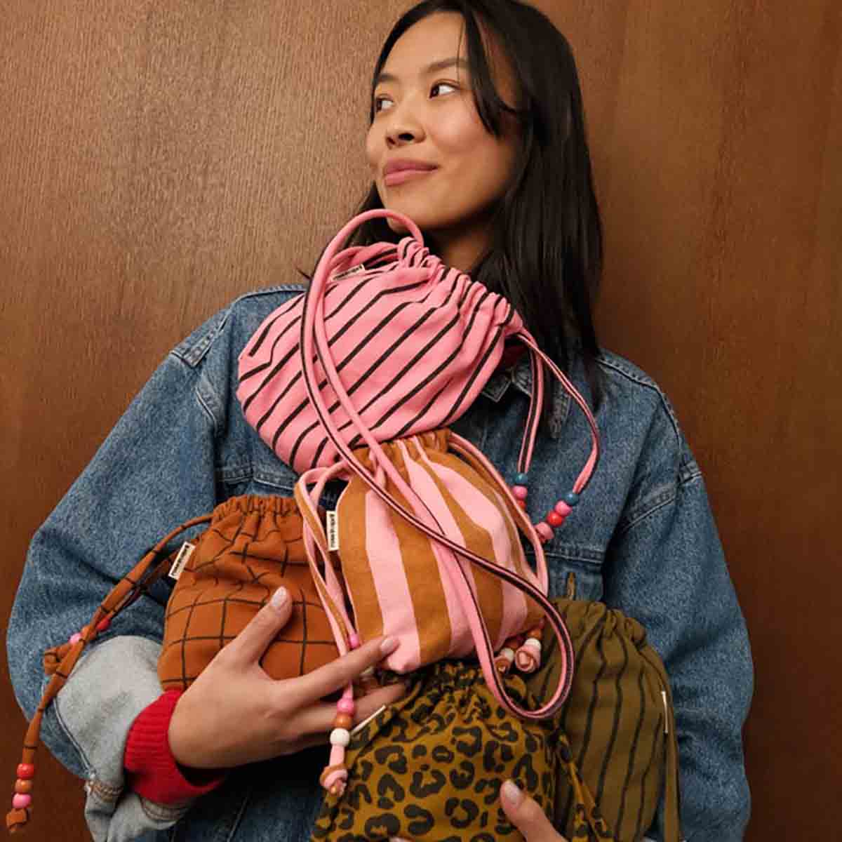 Mini bag - Billie Tennis Stripes Funky pink