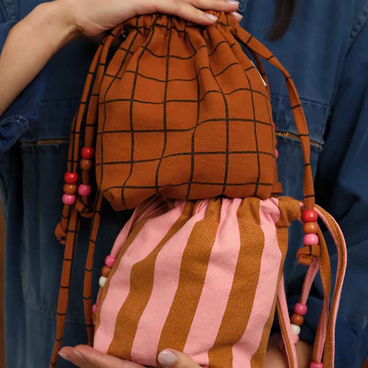 Mini bag - Billie Stripes Strawberry / Caramel