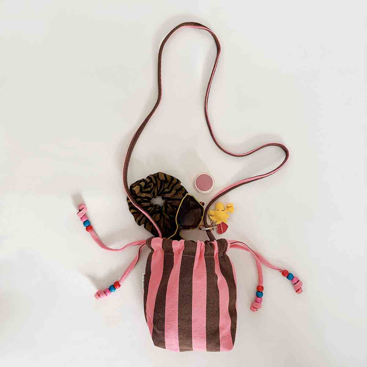 Mini bag - Billie Stripes Funky pink / Olive