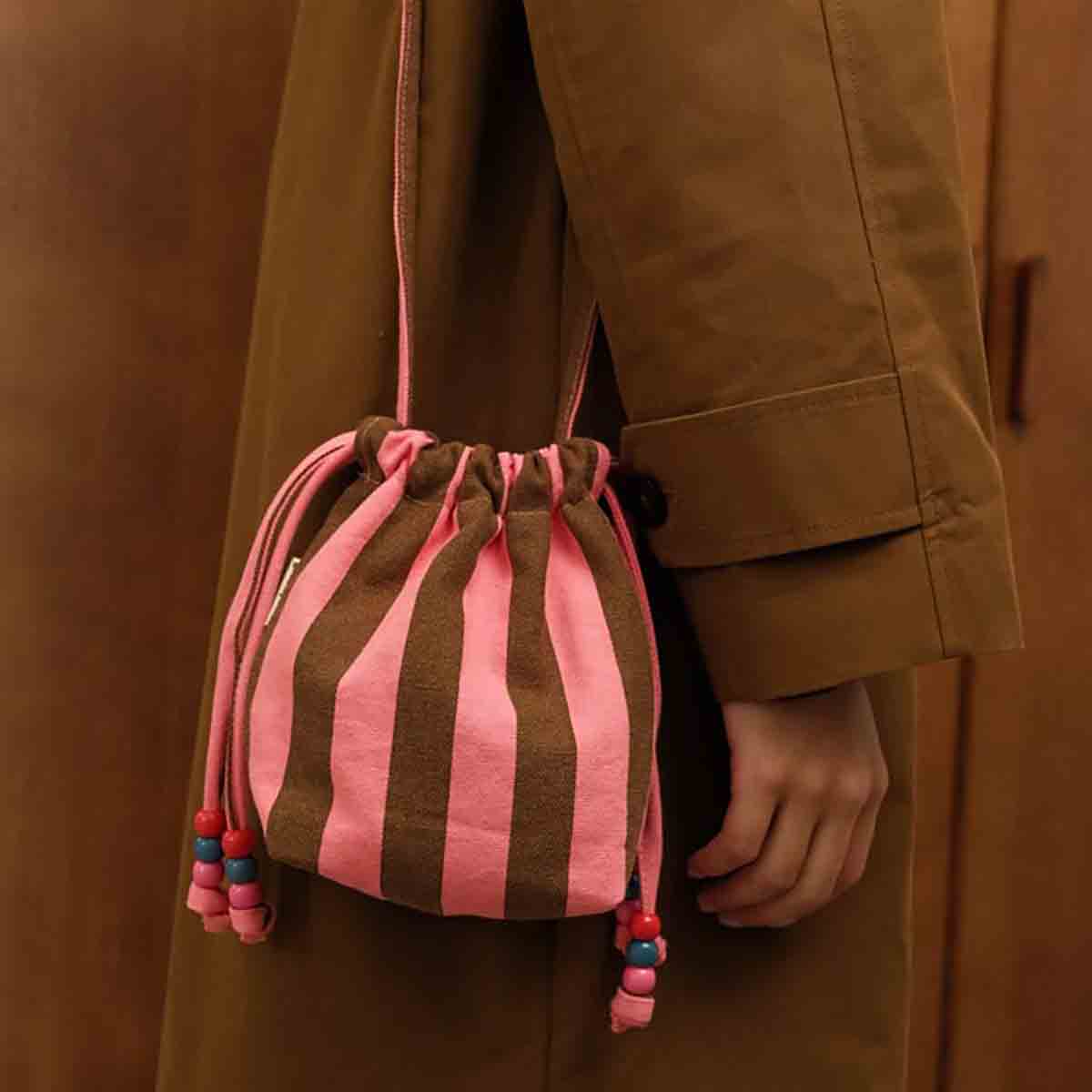 Mini bag - Billie Stripes Funky pink / Olive