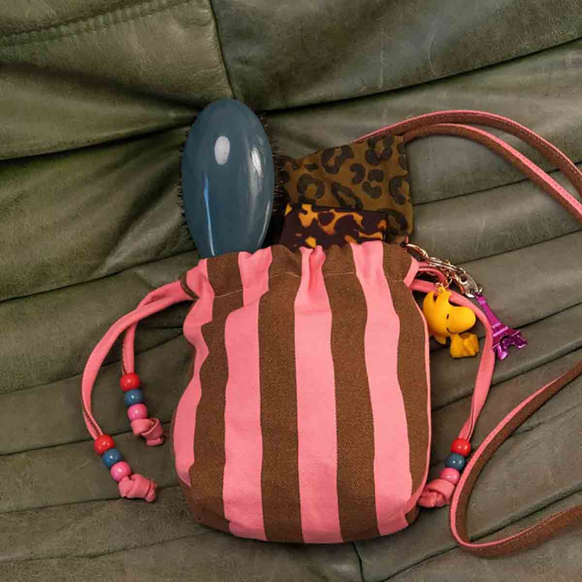 Mini bag - Billie Stripes Funky pink / Olive