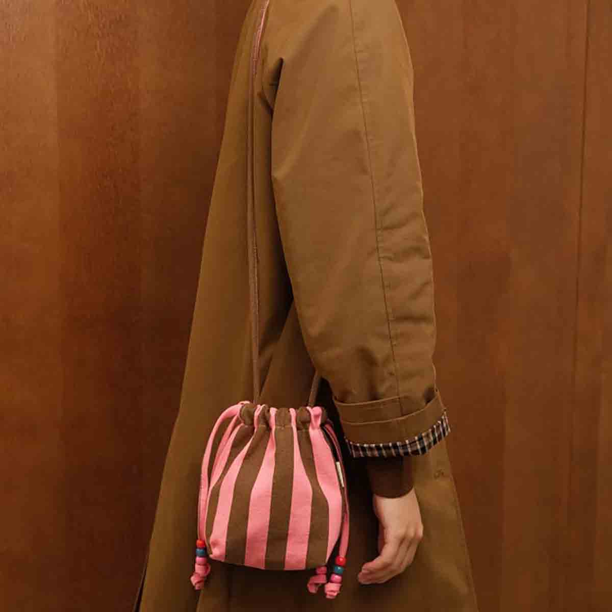 Mini bag - Billie Stripes Funky pink / Olive