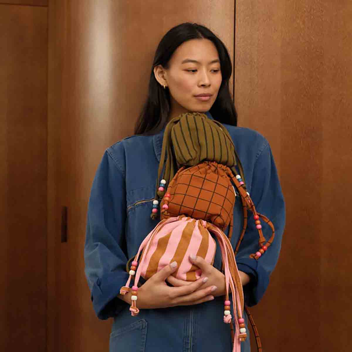 Mini bag - Billie Stripes Strawberry / Caramel