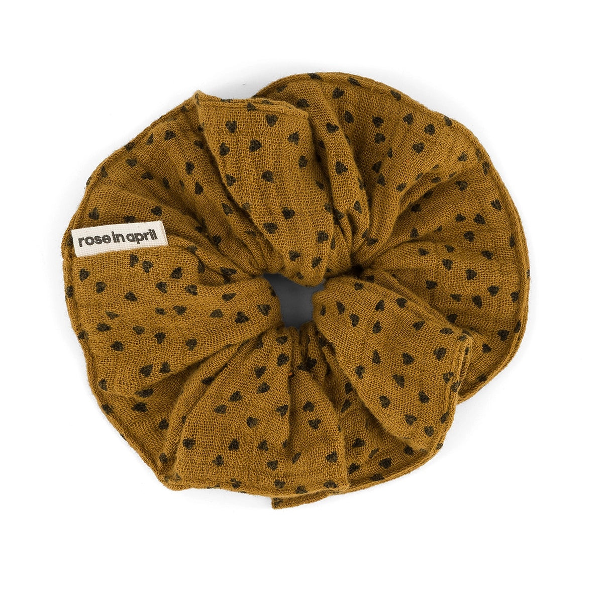 Scrunchie - Mini hearts Cumin
