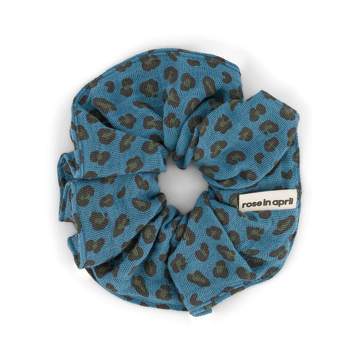 Scrunchie - Mini Leopard Blue jean