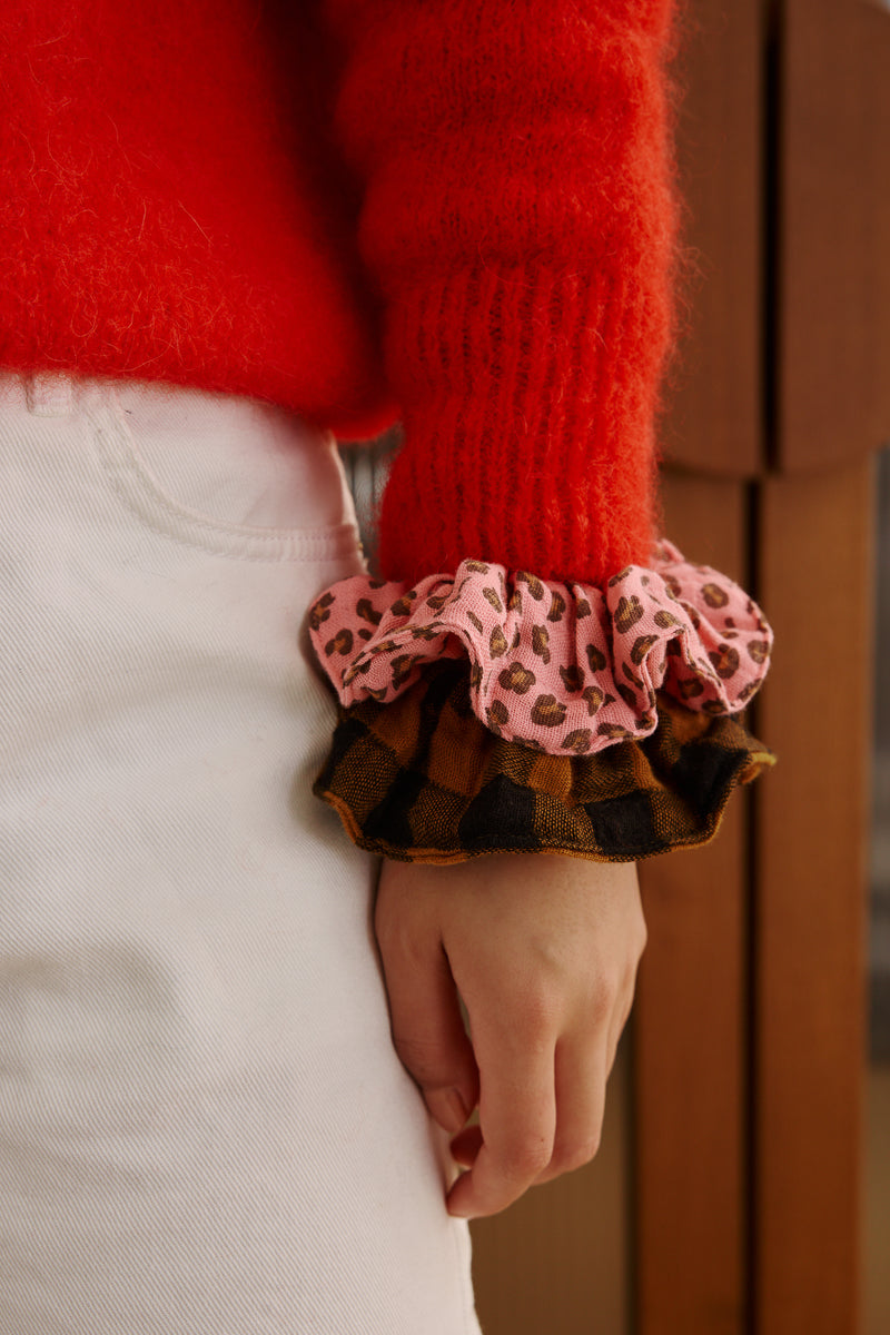 Scrunchie - Vichy Pecan / Black