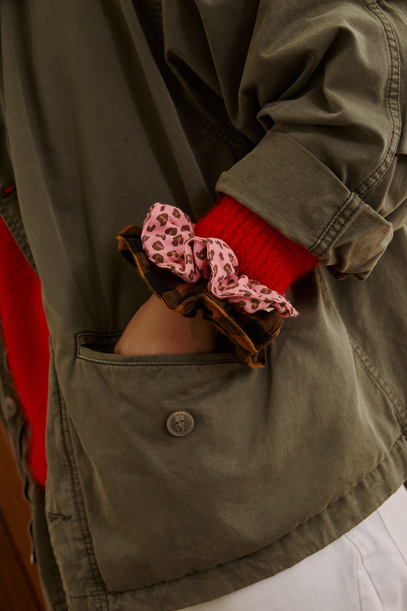 Scrunchie - Vichy Pecan / Black