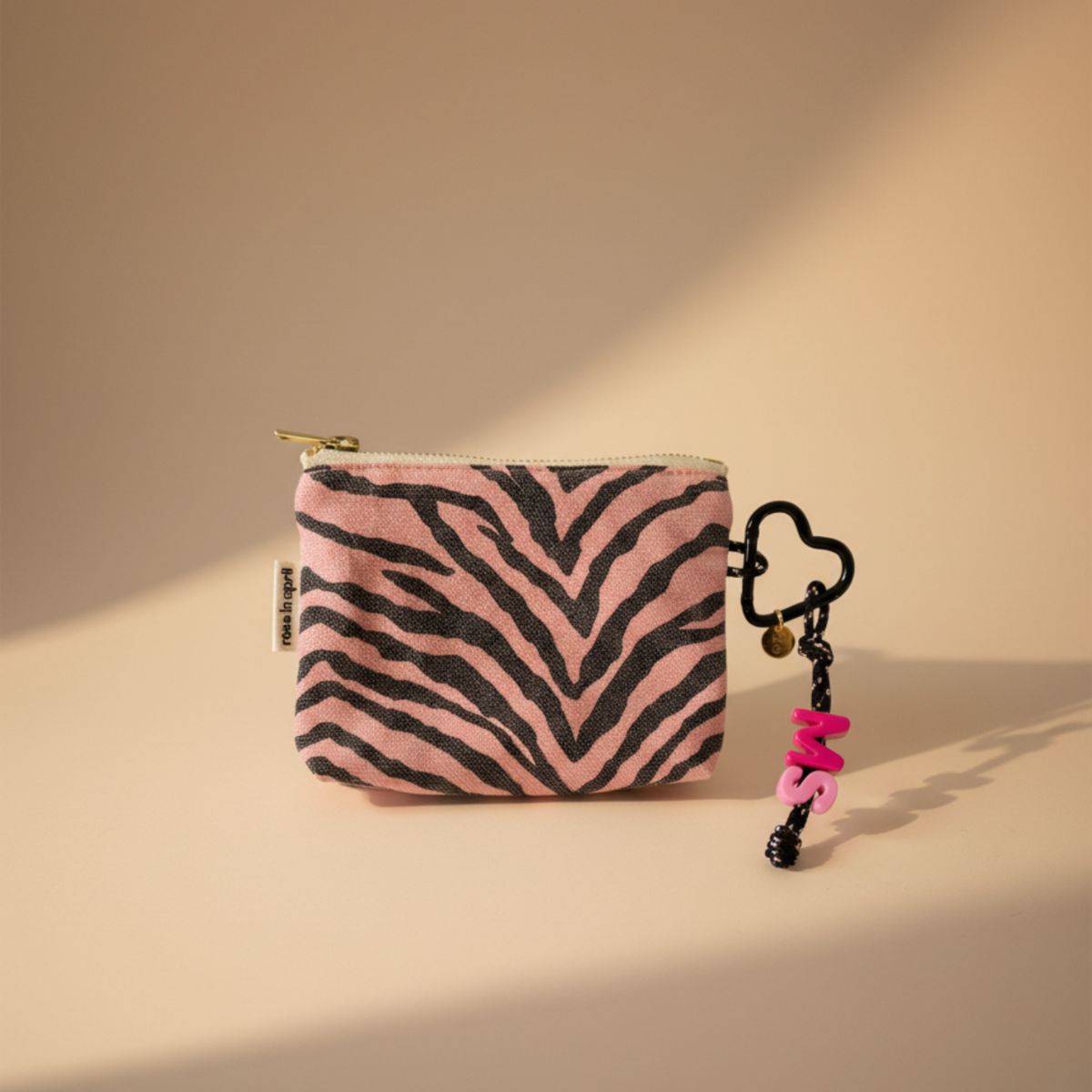 Trousse Zèbre Rose - Marie Starek x Rose in April