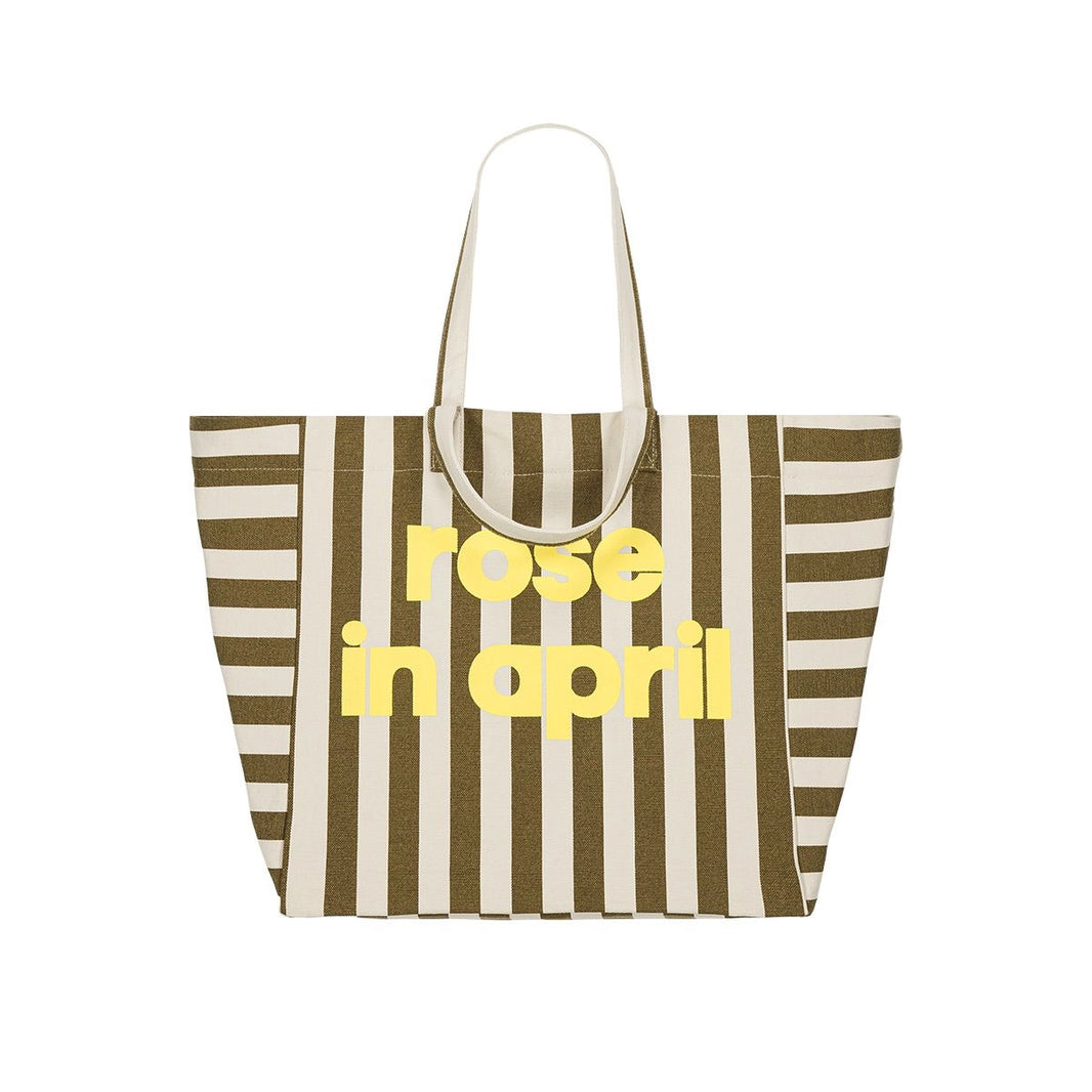 Sac cabas - Elisa Rayures Olive / Greige - Edition limitée