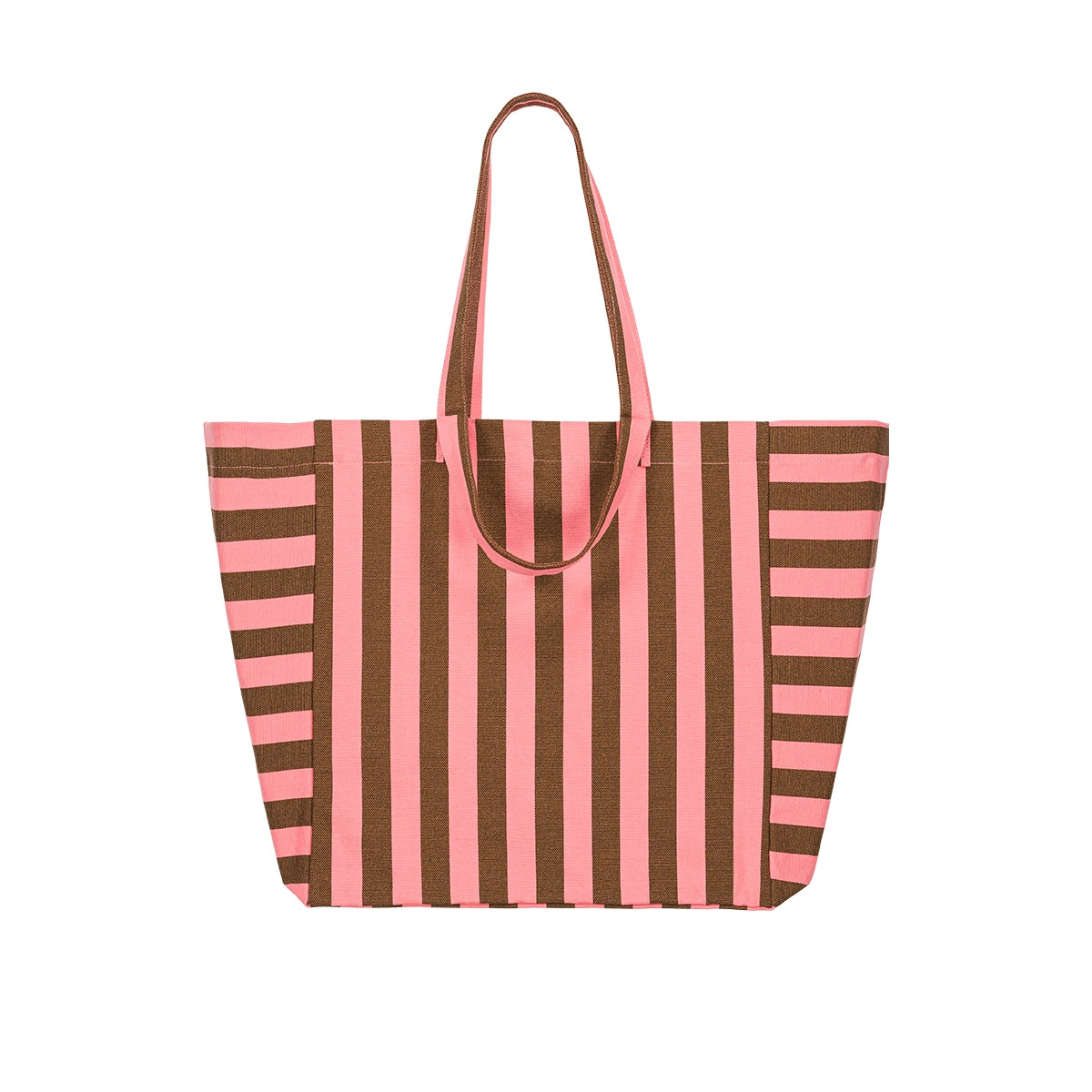 Sac cabas - Elisa Rayures Funky pink / Olive