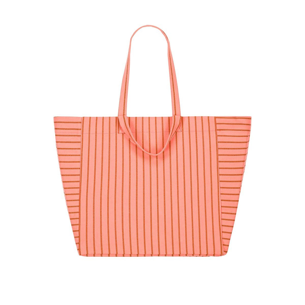 Sac cabas - Elisa Rayures Tennis Pecan / Corail