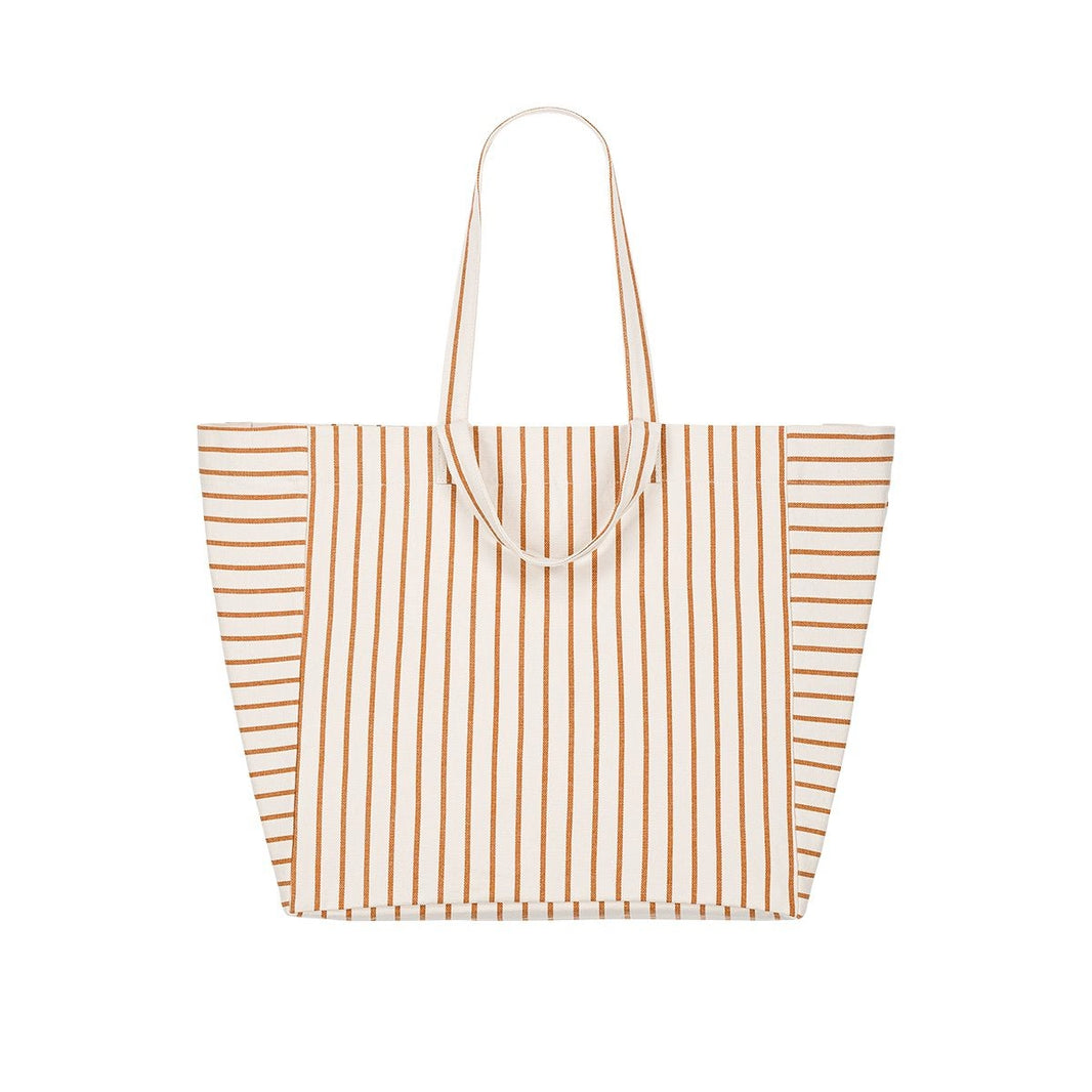 Sac cabas - Elisa Rayures Tennis Pecan / Greige