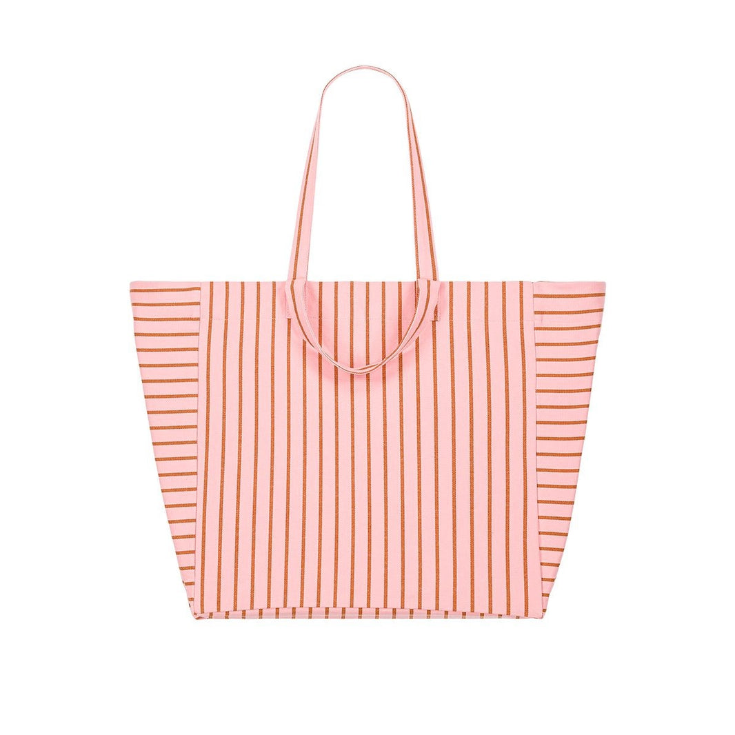 Sac cabas - Elisa Rayures Tennis Pecan / Strawberry